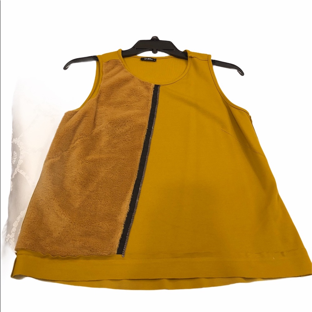 Yellow Fur Tank Top